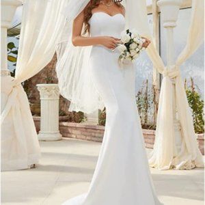 Ever-Pretty Women's Off-Shoulder Sleeveless Sweep Train Sweetheart Wedding Dress